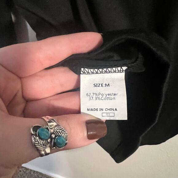 Sequin Cowboy Boot Black Long Sleeve Boutique Top Size M - Picture 4 of 4